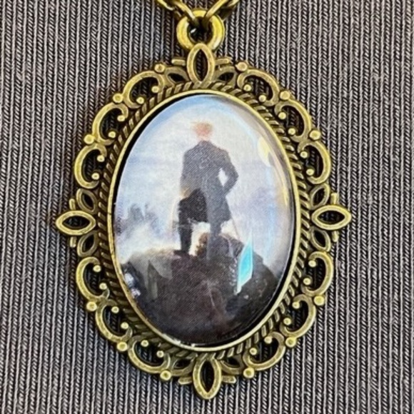 Victor Frankenstein Handmade Character Necklace, Wanderer Above the Sea of Fog - Picture 3 of 15